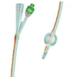 CATETERE FOLEY IN SILICONE TRASPARENTE A 2 VIE CON PALLONCINO 5-10ML DIAMETRO CH18 6