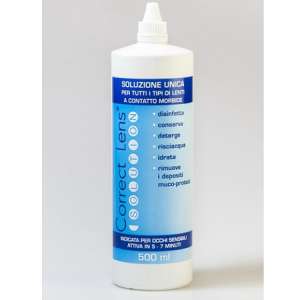 SOLUZIONE OCULARE PER LA CONSERVAZIONE E PULIZIA DELLE LENTIA CONTATTO CORRECT LENS SOLUTION 500ML