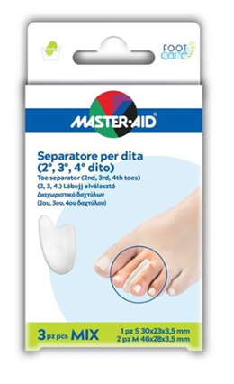 SEPARATORE DITA IN GEL MASTER-AID FOOTCARE MIX 1 SMALL + 2 MEDIUM C9 SEPARATORE DITA IN GEL MASTER-AID FOOTCARE MIX 1 SMALL + 2 MEDIUM C9