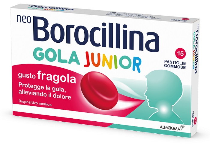 NEOBOROCILLINA GOLA JUNIOR 15 PASTIGLIE GUSTO FRAGOLA NEOBOROCILLINA GOLA JUNIOR 15 PASTIGLIE GUSTO FRAGOLA