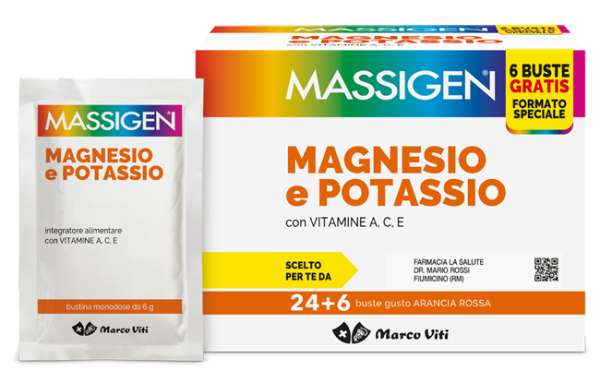 MASSIGEN MAGNESIO POTASSIO 24 BUSTINE + 6 BUSTINE