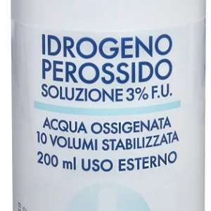 PEROSSIDO IDROGENO 3% 200 ML ACQUA OSSIGENATA 10 VOLUMI STABILIZZATA