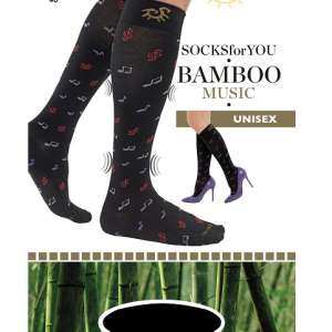 SOCKS FOR YOU BAMBOO MUSIC GAMBALETTO NERO XL