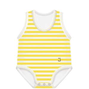 J BIMBI BODY 0-36M BIO COTTON SUMMER RIGHE GIALLO-BIANCO