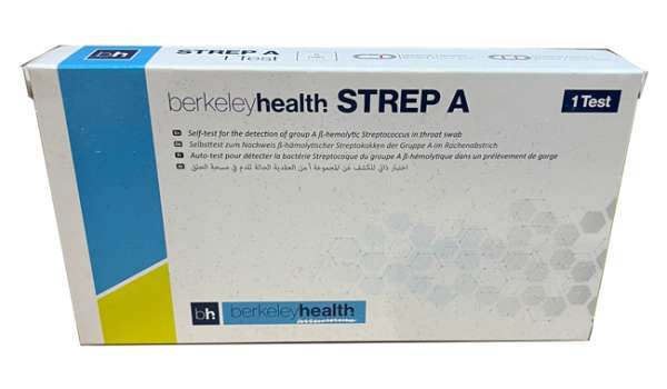 TEST ANTIGENICO RAPIDO BERKELEY HEALTH STREP A AUTODIAGNOSTICO DETERMINAZIONE QUALITATIVA ANTIGENE STREPTOCOCCO A IN TAMPONI FARINGEI