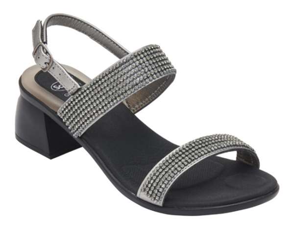 ELYSEES SYNTHETIC+STRASS WOMAN PEWTER 36 MATERIALE SIMILPELLE+STRASS FODERA TOMAIA SIMILPELLE SOTTOPIEDE MICROFIBRA SUOLA PU FITTING F ALTEZZA TACCO 50 COLLEZIONE SS23