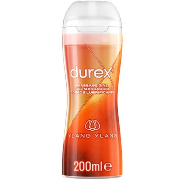 DUREX MASSAGE 2 IN 1 GEL MASSAGGIO CORPO E LUBRIFICANTE YLANG YLANG 200 ML