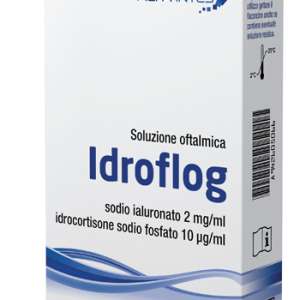 SOLUZIONE OFTALMICA IDROFLOG A BASE DI IALURONATO DI SODIO EIDROCORTISONE SODIO FOSFATO 15 FLACONCINI DA 0