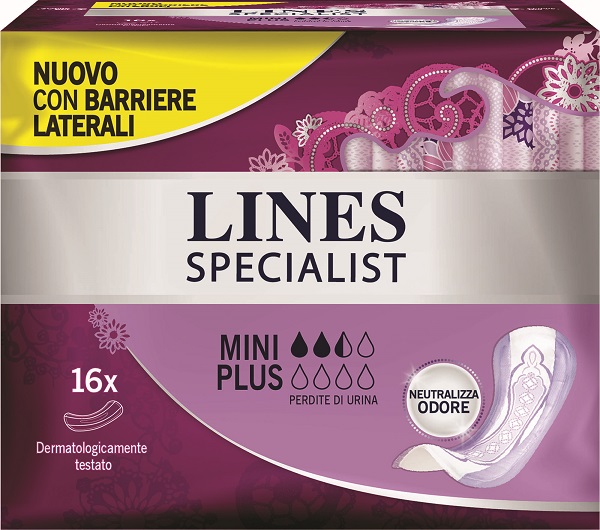 ASSORBENTI PER INCONTINENZA LINES SPECIALIST LADY MINI PLUS16 PEZZI ASSORBENTI PER INCONTINENZA LINES SPECIALIST LADY MINI PLUS16 PEZZI