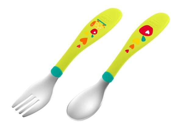 CHICCO POSATE INOX 18M+ VERDE
