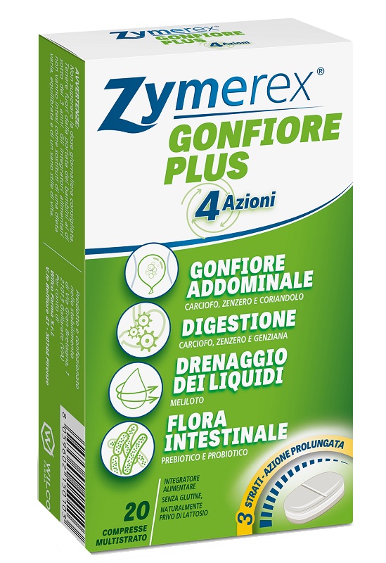 ZYMEREX GONFIORE PLUS 20 COMPRESSE 1 ZYMEREX GONFIORE PLUS 20 COMPRESSE