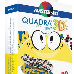 CEROTTO MASTER-AID QUADRA 3D BOYS 20 PEZZI ASSORTITI