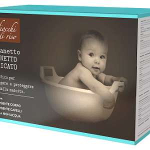 FIOCCHI DI RISO COFANETTO BAGNETTO 1 DETERGENTE CORPO 200 ML+ 1 DETERGENTE CAPELLI 200 ML + SALVIETE ACQUA NON ACQUA 60PEZZI + BEAUTY