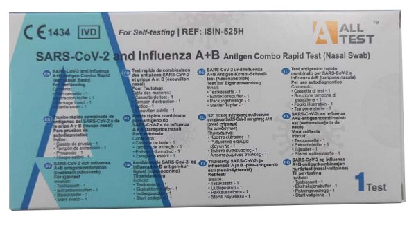 TEST ANTIGENICO RAPIDO COVID-19 ALLTEST AUTODIAGNOSTICO DETERMINAZIONE QUALITATIVA ANTIGENI SARS-COV-2 E INFLUENZA A+B IN TAMPONI NASALI MEDIANTE IMMUNOCROMATOGRAFIA TEST ANTIGENICO RAPIDO COVID-19 ALLTEST AUTODIAGNOSTICO DETERMINAZIONE QUALITATIVA ANTIGENI SARS-COV-2 E INFLUENZA A+B IN TAMPONI NASALI MEDIANTE IMMUNOCROMATOGRAFIA