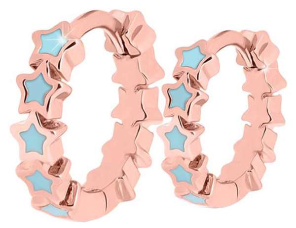 MEDICAL JEWELS ORECCHINO 431 CERCHIO STELLINE AZZURRE