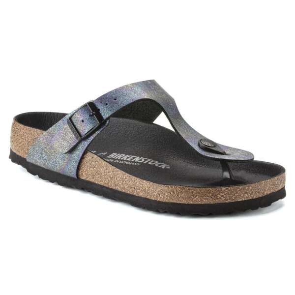 CALZATURE PIANINFRAD SINTETICO BI-C4 BIRKENSTOCK GIZEH IRIDESCENT BLACK VEG MICROFIBRE