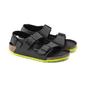 CALZATURE SANDALI BIRKOFLOR BI-KIDS BIRKENSTOCK MILANO KIDSDESERT SOIL BLACK LIME BIRKO FLOR