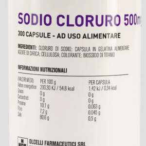 SODIO CLORURO 300 CAPSULE 500MG