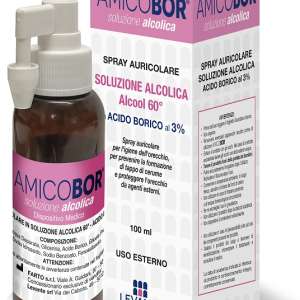 SOLUZIONE ALCOLICA PER IRRIGAZIONE DELL'ORECCHIO AMICOBOR 100 ML