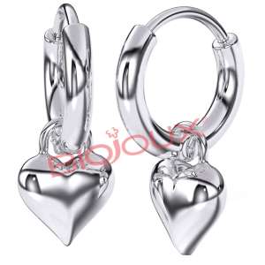 BJT227 ORECCHINI HOOP HEART STAINLESS STEEL