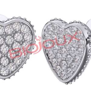 BJT256 ORECCHINI HEART PAVE STAINLESS STEEL