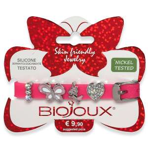 BJB014 BRACCIALE SILIC ROSA STAINLESS STEEL