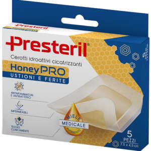 CEROTTO IDROATTIVO CICATRIZZANTE PRESTERIL HONEYPRO 5X7 CM 5PEZZI