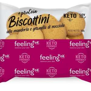 FEELING OK +PROTEIN BISCOTTINI ALLA MANDORLA E GRANELLA DI NOCCIOLA 50 G