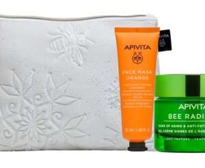 APIVITA PROMO XM BEE RADIANT LIGHT CREMA GEL SEGNI ETA' E ANTI-FATICA TEXTURE LEGGERA 50 ML + FACE MASK ORANGE 50 ML
