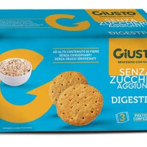 GIUSTO SENZA ZUCCHERO BISCOTTI DIGESTIVE 3 PEZZI DA 75 G