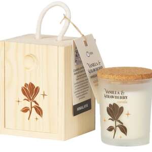 HIMALAYA CANDLE LITTLE BOX LEGNO SERENITY FIORE VANIGLIA & FRAGOLA 70 G