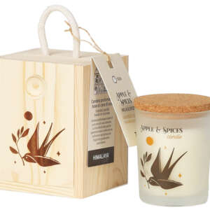 HIMALAYA CANDLE LITTLE BOX LEGNO SERENITY RONDINE MELA & SPEZIE 70 G