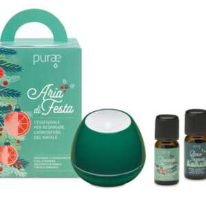PURAE KIT ARIA DI FESTA DIFFUSORE ULTRASUONI BOSCO VERDE + SINERGIE 5 ML