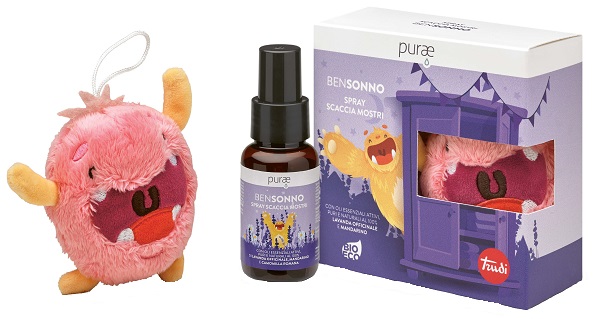 PURAE SPRAY BENSONNO SCACCIAMOSTRI 50 ML CON MOSTRO TRUDI ROSA PURAE SPRAY BENSONNO SCACCIAMOSTRI 50 ML CON MOSTRO TRUDI ROSA