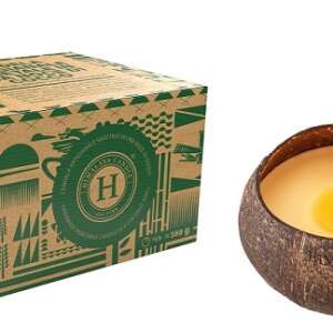 HIMALAYA CANDELA ARTIGIANALI IN UNA NOCE DI COCCO LEMONGRASS350 G