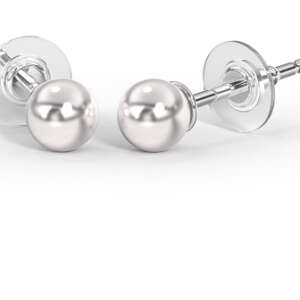 BJT404 ORECCHINI PERLA SWAROVSKI 4MM STAINLESS STEEL