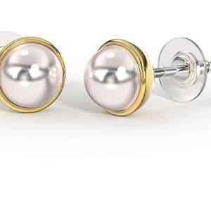 BJT405 ORECCHINI PERLA SWAROVSKI 5MM GOLD PLATED