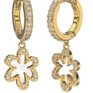 BJT411 ORECCHINI SANTORINI/CRISTALLI BIANCHI GOLD PLATED