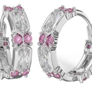 BJT413 ORECCHINI RING/CRISTALLI BIANCHI 19MM STAINLESS STEEL