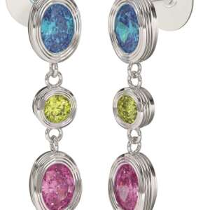 BJT416 ORECCHINI DROPS/CRISTALLI MULTICOLOR 30MM STAINLESS STEEL