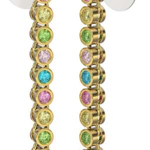 BJT418 ORECCHINI SNAKE/CRISTALLI MULTICOLOR 30MM GOLD PLATED
