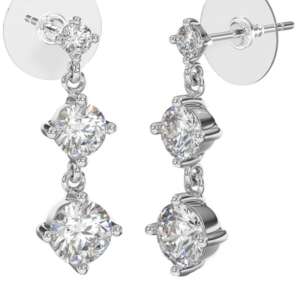 BJT421 ORECCHINI 3CRYST 24MM STAINLESS STEEL