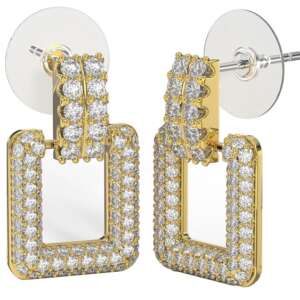 BJT424 ORECCHINI FULL/CRISTALLI MULTICOLOR 20MM GOLD PLATED