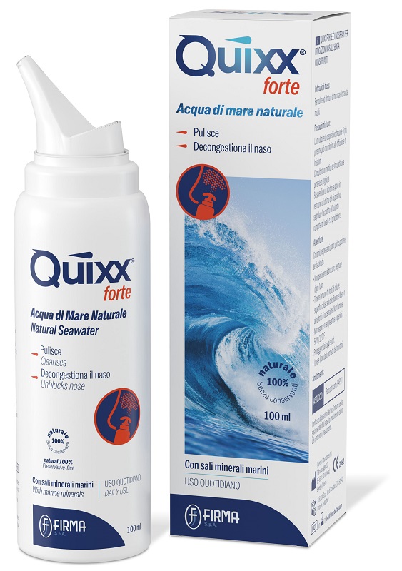 SOLUZIONE SPRAY PER IRRIGAZIONI NASALI QUIXX FORTE ACQUA MARINA IPERTONICA 100 ML SOLUZIONE SPRAY PER IRRIGAZIONI NASALI QUIXX FORTE ACQUA MARINA IPERTONICA 100 ML
